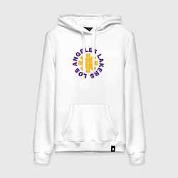 Толстовка-худи хлопковая женская LA Lakers team, цвет: белый