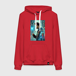 Толстовка-худи хлопковая женская Harry Potter - urban style, цвет: красный