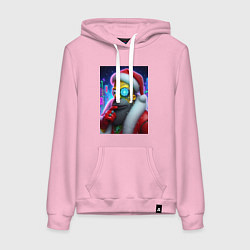 Толстовка-худи хлопковая женская Simpson Claus - cyberpunk, цвет: светло-розовый