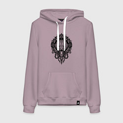 Толстовка-худи хлопковая женская Графичная змея, цвет: сиреневый