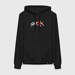 Толстовка-худи хлопковая женская Skrillex - logo, цвет: черный