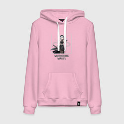 Толстовка-худи хлопковая женская Саньхуа, цвет: светло-розовый