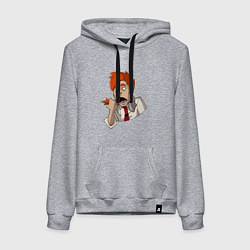 Толстовка-худи хлопковая женская Нервный диспетчер из Каламбур: Крутое пике, цвет: меланж