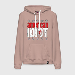 Толстовка-худи хлопковая женская Green Day - american idiot, цвет: пыльно-розовый