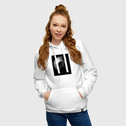 Толстовка-худи хлопковая женская Дарт Вейдер звезда смерти, цвет: белый — фото 2