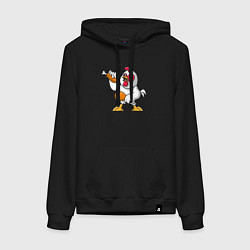 Толстовка-худи хлопковая женская Куриные ножки, цвет: черный