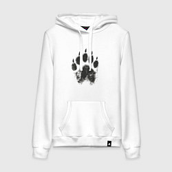 Толстовка-худи хлопковая женская Медвежий след, цвет: белый