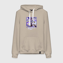 Толстовка-худи хлопковая женская Яшма, цвет: миндальный