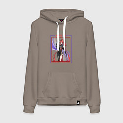 Толстовка-худи хлопковая женская Yinlin Lightning of Execution, цвет: утренний латте