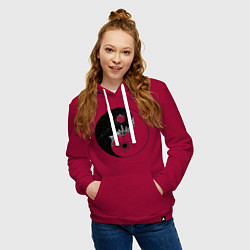 Толстовка-худи хлопковая женская ЯнЫн, цвет: маджента — фото 2