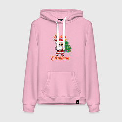 Женская толстовка-худи Дед мороз поздравляет с новым годом