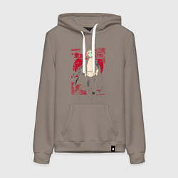 Толстовка-худи хлопковая женская Токийские мстители Мандзиро Сано манга, цвет: утренний латте