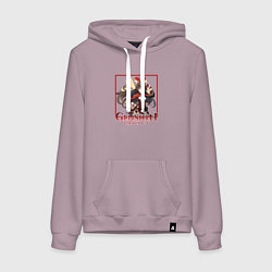 Толстовка-худи хлопковая женская Эмбер, цвет: сиреневый