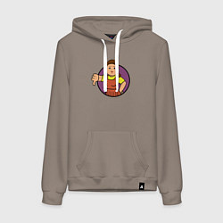 Толстовка-худи хлопковая женская Squid game girl, цвет: утренний латте