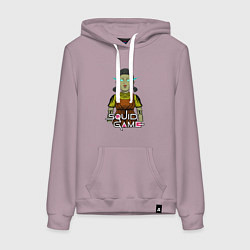 Толстовка-худи хлопковая женская Squid game doll, цвет: сиреневый