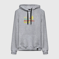 Толстовка-худи хлопковая женская Еда сон баскетбол, цвет: меланж