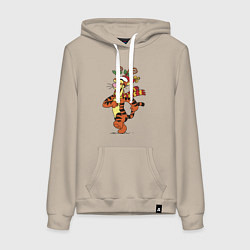 Толстовка-худи хлопковая женская Winnie the pooh - tigger, цвет: миндальный