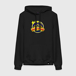 Толстовка-худи хлопковая женская Кино Голливуда, цвет: черный