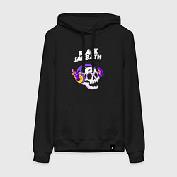 Толстовка-худи хлопковая женская Black Sabbath - неоновый череп, цвет: черный