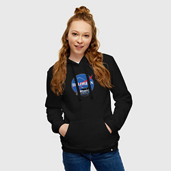 Толстовка-худи хлопковая женская Space delorean, цвет: черный — фото 2