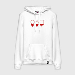 Толстовка-худи хлопковая женская Bloody symbols, цвет: белый