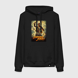 Толстовка-худи хлопковая женская Indiana Jones and the dial of destiny, цвет: черный