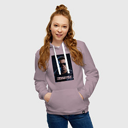 Толстовка-худи хлопковая женская Арнольд - терминатор, цвет: сиреневый — фото 2