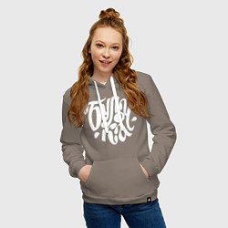 Толстовка-худи хлопковая женская Булочка, цвет: утренний латте — фото 2