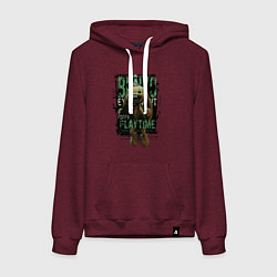 Толстовка-худи хлопковая женская Кролик Бонзо из Poppy Playtime, цвет: меланж-бордовый