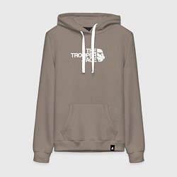 Толстовка-худи хлопковая женская The trooper face, цвет: утренний латте