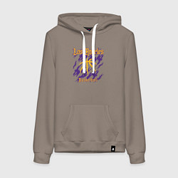 Толстовка-худи хлопковая женская Basketball Lakers, цвет: утренний латте