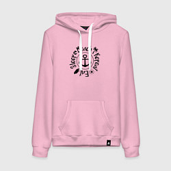 Толстовка-худи хлопковая женская Есть спать пляж повтор, цвет: светло-розовый