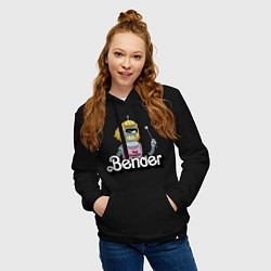 Толстовка-худи хлопковая женская Gender Bender, цвет: черный — фото 2