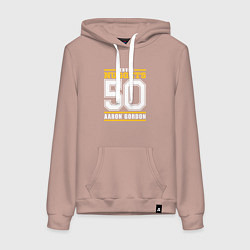 Толстовка-худи хлопковая женская Denver - Aaron Gordon, цвет: пыльно-розовый