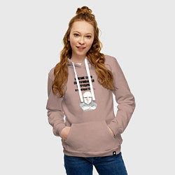 Толстовка-худи хлопковая женская Ваше мнение само, цвет: пыльно-розовый — фото 2