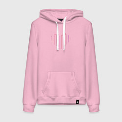 Толстовка-худи хлопковая женская Любовь на сердце, цвет: светло-розовый