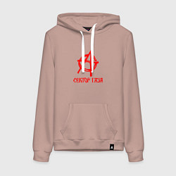 Женская толстовка-худи Анархия Сектор газа красный логотип