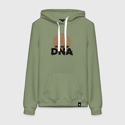 Толстовка-худи хлопковая женская ДНК баскетбола, цвет: авокадо