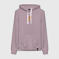 Толстовка-худи хлопковая женская Капибара правильное питание, цвет: сиреневый