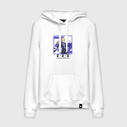 Толстовка-худи хлопковая женская Хьюго Влад - Zenless Zone Zero, цвет: белый