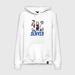 Толстовка-худи хлопковая женская Denver Nuggets boy, цвет: белый