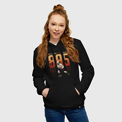 Толстовка-худи хлопковая женская 895 Александр Овечкин, цвет: черный — фото 2