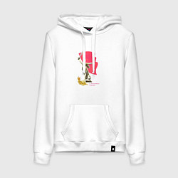 Толстовка-худи хлопковая женская Праздник победы статуя, цвет: белый