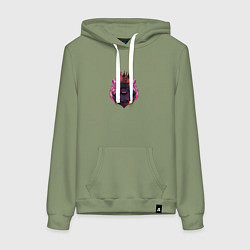 Толстовка-худи хлопковая женская Действующий царь зверей, цвет: авокадо