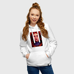 Толстовка-худи хлопковая женская Русская девица, цвет: белый — фото 2