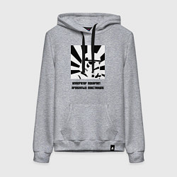 Толстовка-худи хлопковая женская Император покарает повстанцев, цвет: меланж