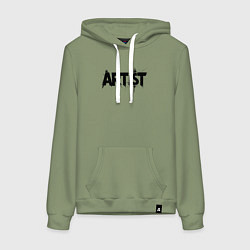 Толстовка-худи хлопковая женская Художник в стиле граффити, цвет: авокадо