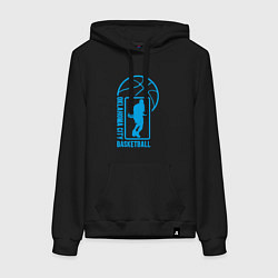 Толстовка-худи хлопковая женская Oklahoma City basketball, цвет: черный