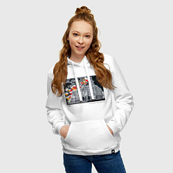 Толстовка-худи хлопковая женская Дом компании Зингер, цвет: белый — фото 2