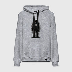 Толстовка-худи хлопковая женская Bones horror style, цвет: меланж